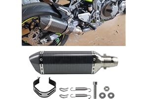 Sporacingrts Carbon Fiber Muffler - 1.5-2" Inlet with Removable DB Killer for Street/Sport Motorcycles & Scooters (38-51mm Diameter)