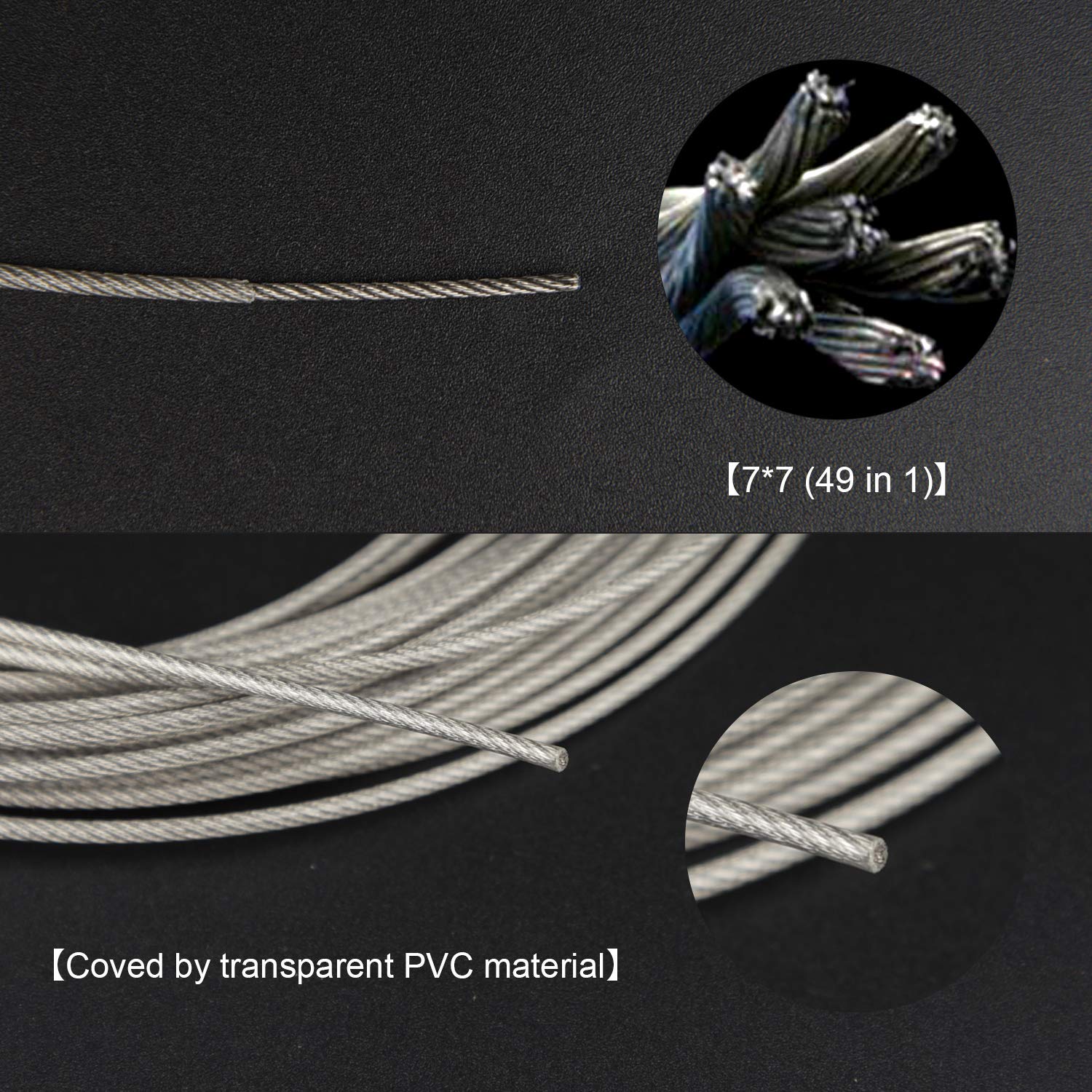 TUPARKA 1.5mmx30m Picture Frame Hanging Wire 304 Stainless Steel Wire Spool with 30 Pcs Aluminum Crimping Loop Sleeve and 15 Sets D-Ring Hangers (Hold Up to 25 KG) - Image 4