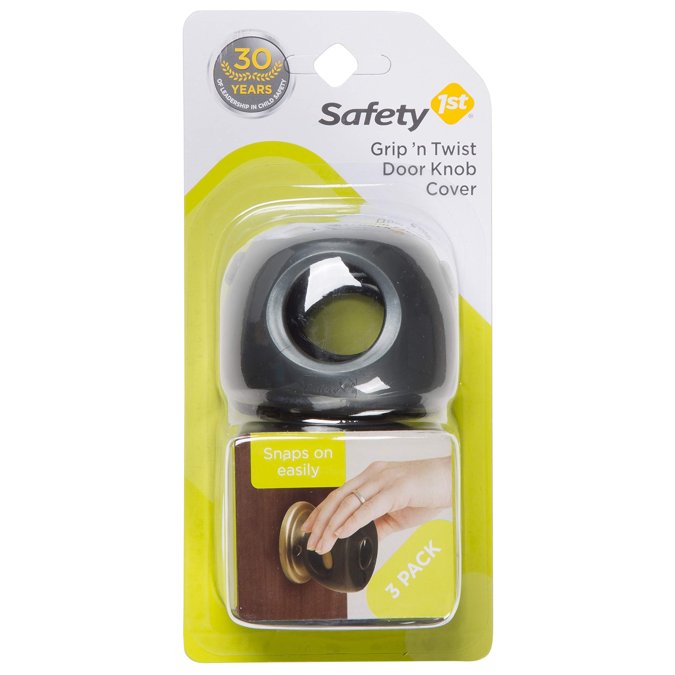 Safety 1st Grip n' Twist Door Knob Decor Covers - Black - 6 ct