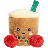 Aurora® Festive Palm Pals™ Chewy Festive Boba™ Stuffed Animal - Fun Collectible Plush for Kids and Adult Collectors - Perfect for Holiday Decorations or Gifts - Brown 4.5 Inches