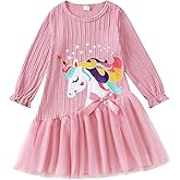 Rosibel Toddler Girl Dress Girls Long Sleeve Fall Winter Tulle Tutu Casual Dresses for 2-7 Years
