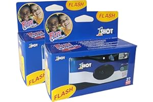 1 Shot Disposable Camera – 35mm One-Time-Use Camera – Single Use Camera with Flash – ASA/ISO 400 Color Film – 27 Exposures – Film Camera Disposable for Party, Wedding, Travel – 2-Pack
