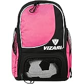 Vizari Solano Soccer Backpack With Ball Compartment and Vented Ball Pocket and Mesh Side Cargo Pockets for Adults and Teens