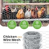 MAIYADUO Galvanized Chicken Wire Mesh 350mm x 3m Roll with Pliers & Gloves view 6