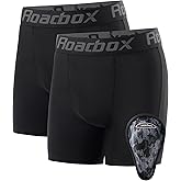 Roadbox Youth Boys Compression Shorts, Kids Baseball Cup Underwear Football Boxer Briefs with Soft Protective Athletic Cup