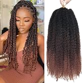 Marley Twist Braiding Hair, 1/4/30, 14 inch, 8 Packs | Cuban Twist Hair, Afro Kinky Curly Crochet Braids, Synthetic Low Maintenance Skin-Friendly Marley Twist Hair Extensions