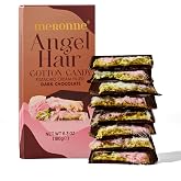 Meronne&reg; Angel Hair Dark Chocolate Bar &ndash; 6.35 oz (180g) &ndash; 55% Dark Chocolate Filled with Pistachio Cream &amp; Angel Hair Cotton Candy &ndash; No Artificial Colors or Preservatives