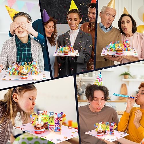 Gumry 19TH Musical Birthday PopUp Card, Blowable Colorful Light