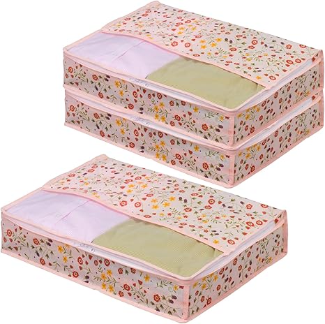 Amazon アストロ 衣装ケース 3個 ガーデン柄 不織布 コンパクト ベッド下 1 29 収納ケース ボックス オンライン通販