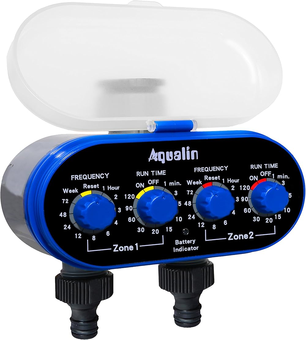 Aqualin Hose Water Timer with 2 Outlets for Garden Irrigation System