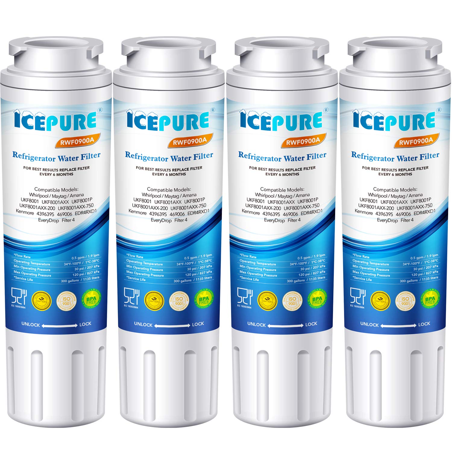 Icepure Refrigerator Water Filter, Replacement for Maytag UKF8001, PUR