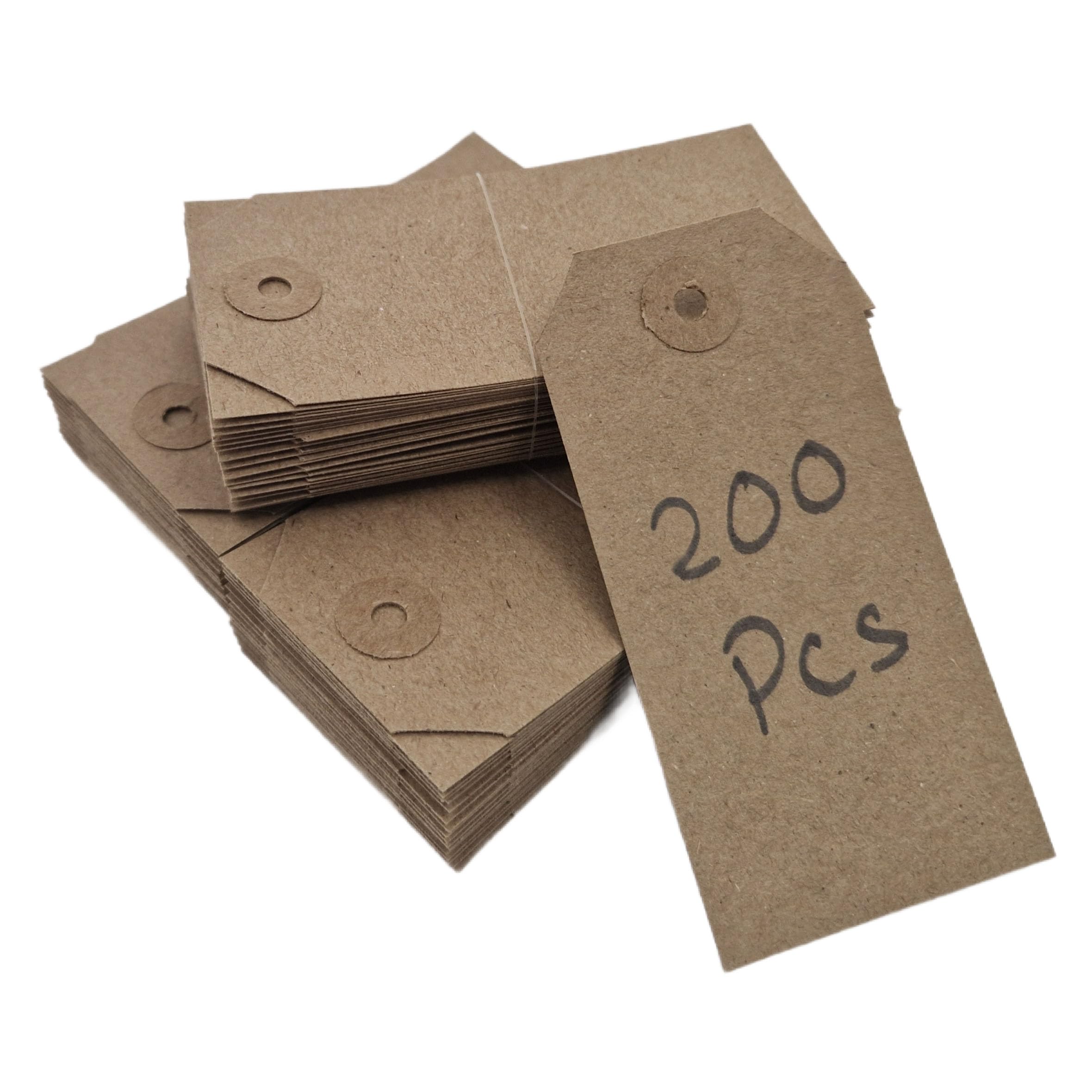 Swift Unstrung Tags Brown Reinforced Card Clothing Parcel Label Gift Swing Tickets Kraft Price Labelling 108mm x 54mm (Pack of 200)