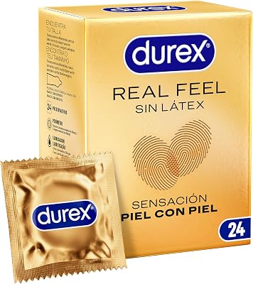Preservativos Durex Real Feel, Extra Lubrificados, Sem Látex, Forma Fácil, 24 Preservativos