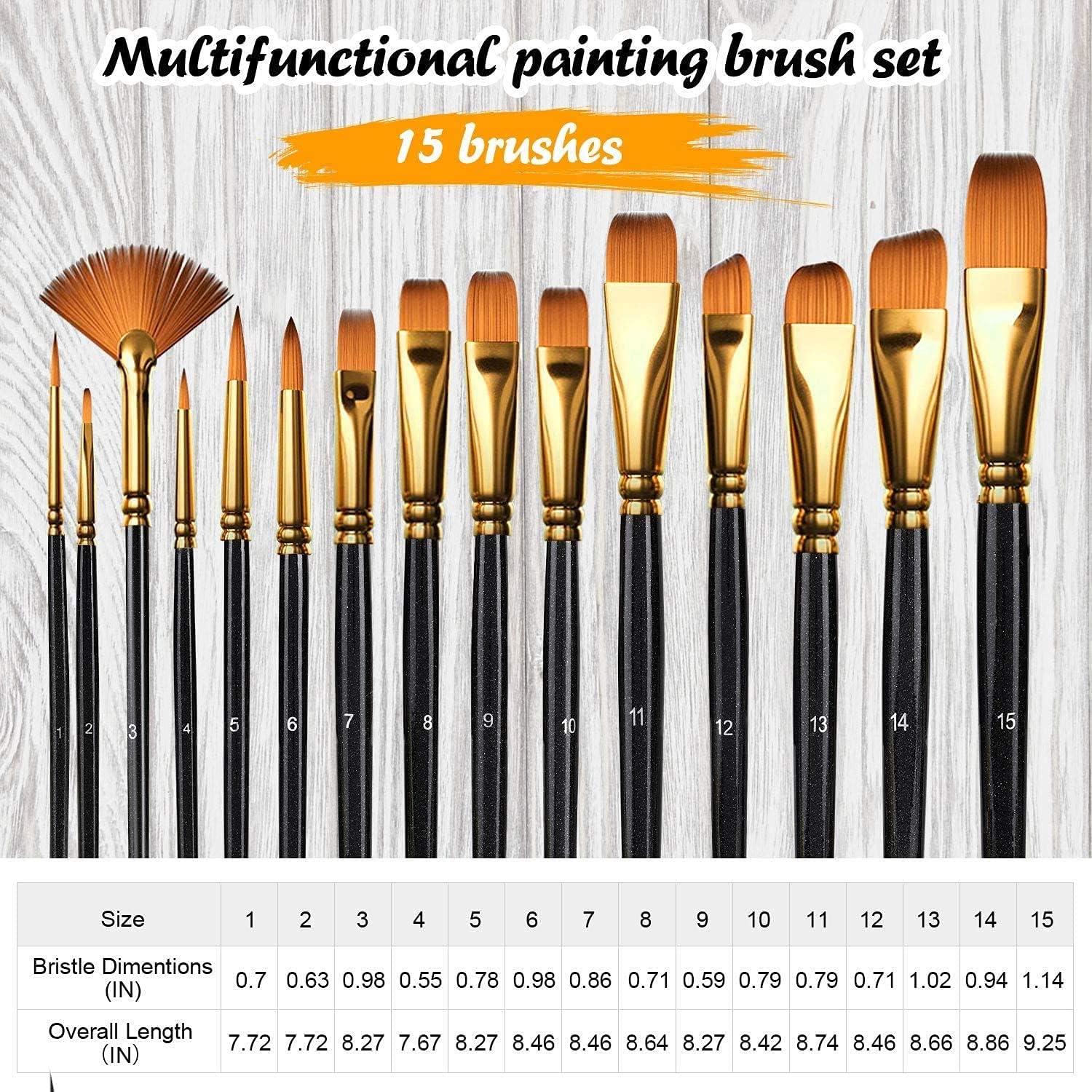 Acrylic Paint Set, Emooqi 45 Piece Professional Painting Supplies Set, Includes 24 Acrylic Paints, 16 Painting Brushes with Bag, Paint Knife, Art Sponge and Paint Palette, Arts Crafts Supplies