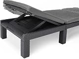Keter Allibert Daytona Deluxe Outdoor Sun Lounger Graphite with Grey Cushions view 6