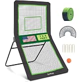Lacrosse Rebounder for Backyard Lacrosse Bounce Back Net for Lax Practice | 7x4 Ft Lacrosse Trainer Net with Five Rebound Angles Includes Neon Target Strap and Ground Stakes