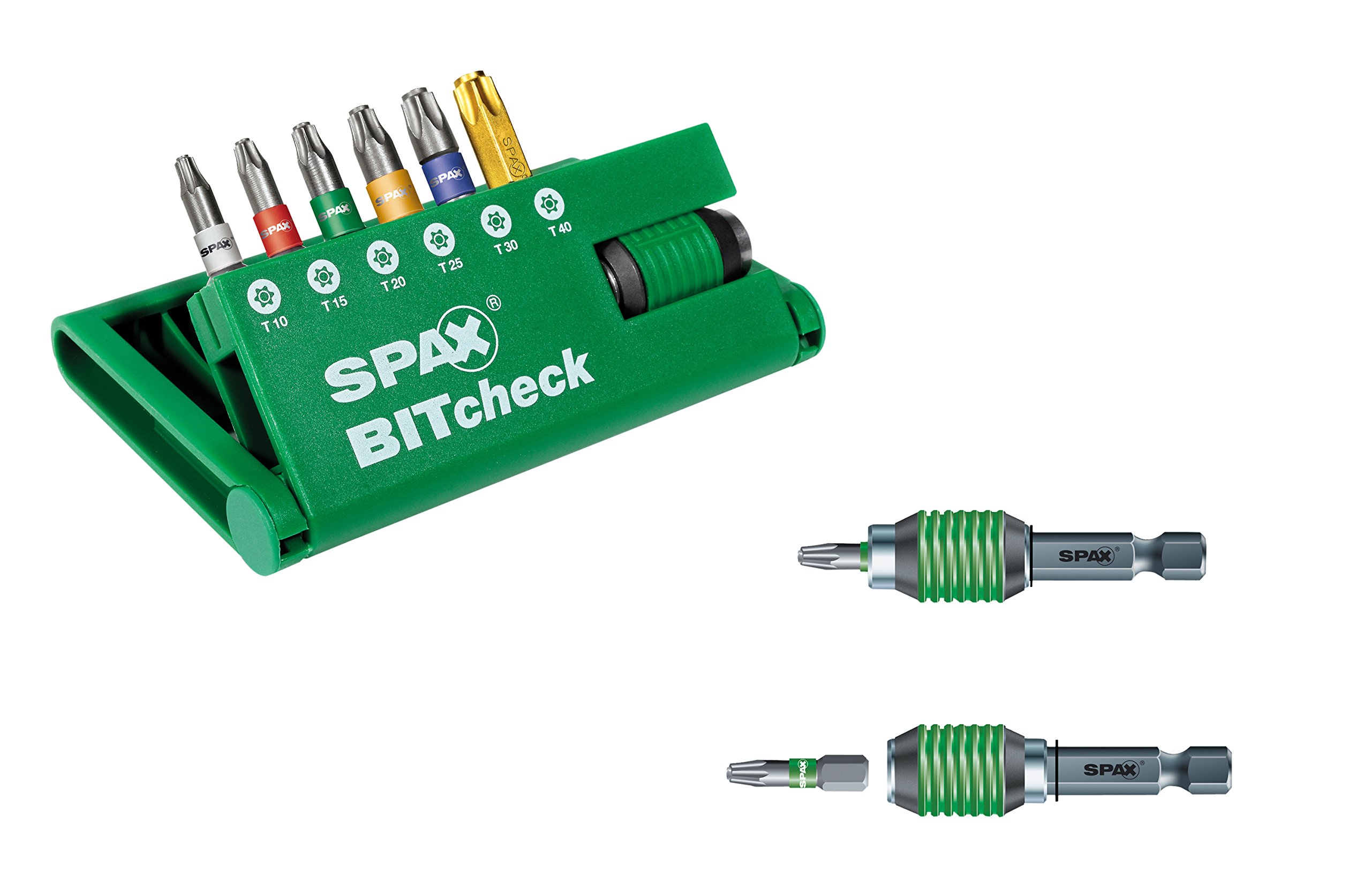 Spax Bitcheck T-Star Plus 6 Bits (T10, T15, T20, T25, T30) Rapidaptor Bit Holder – 5000009181309