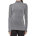 Cuddle Duds Women's Softwear with Stretch Long Sleeve Turtle Neck Top (Small, Charcoal Heather)