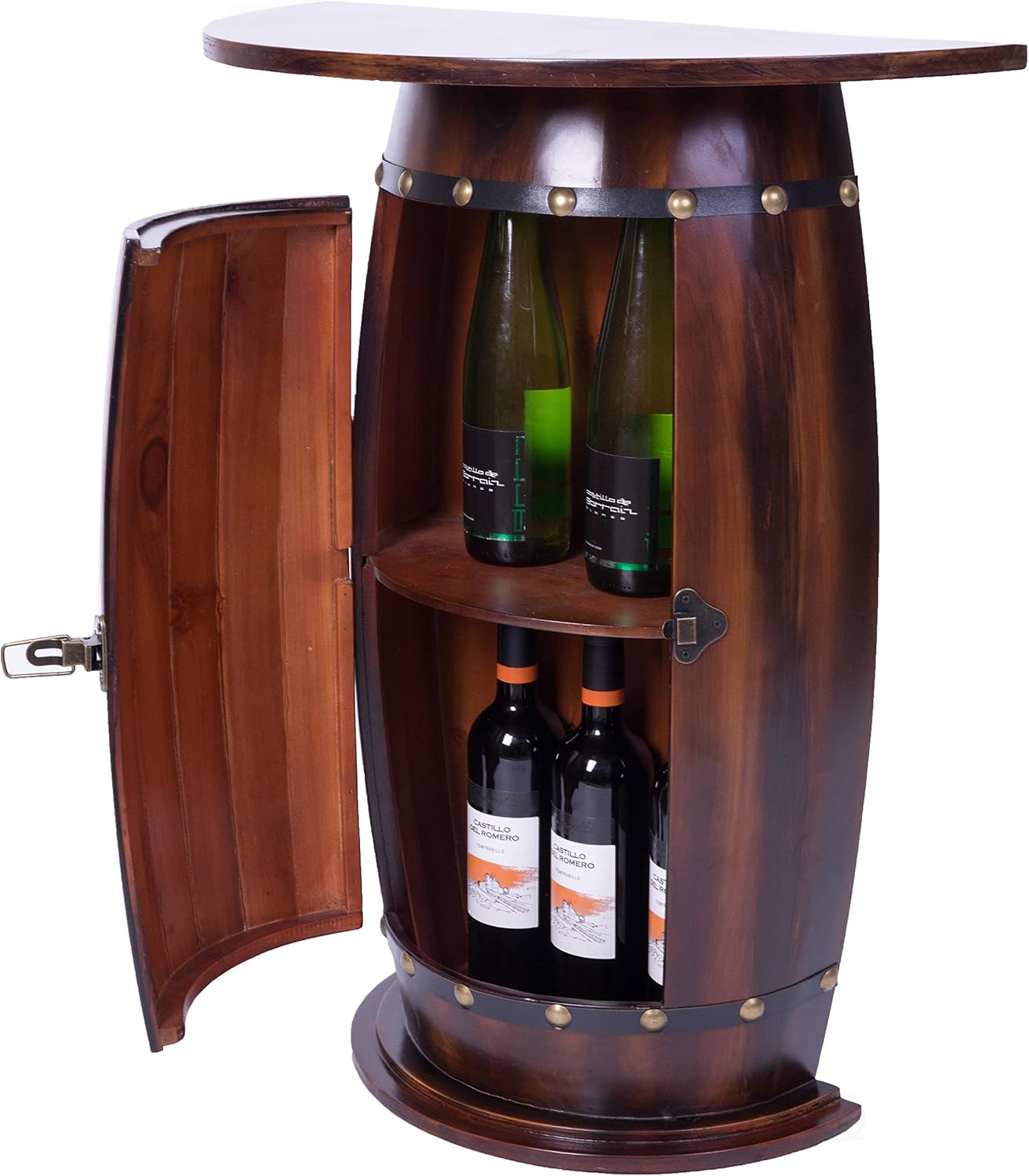 Best Wine Barrel Head Bar Cabinet