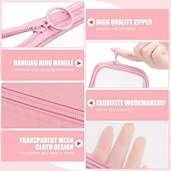 Weewooday 4 Pcs Mesh Makeup Bag Mesh Cosmetic Bag