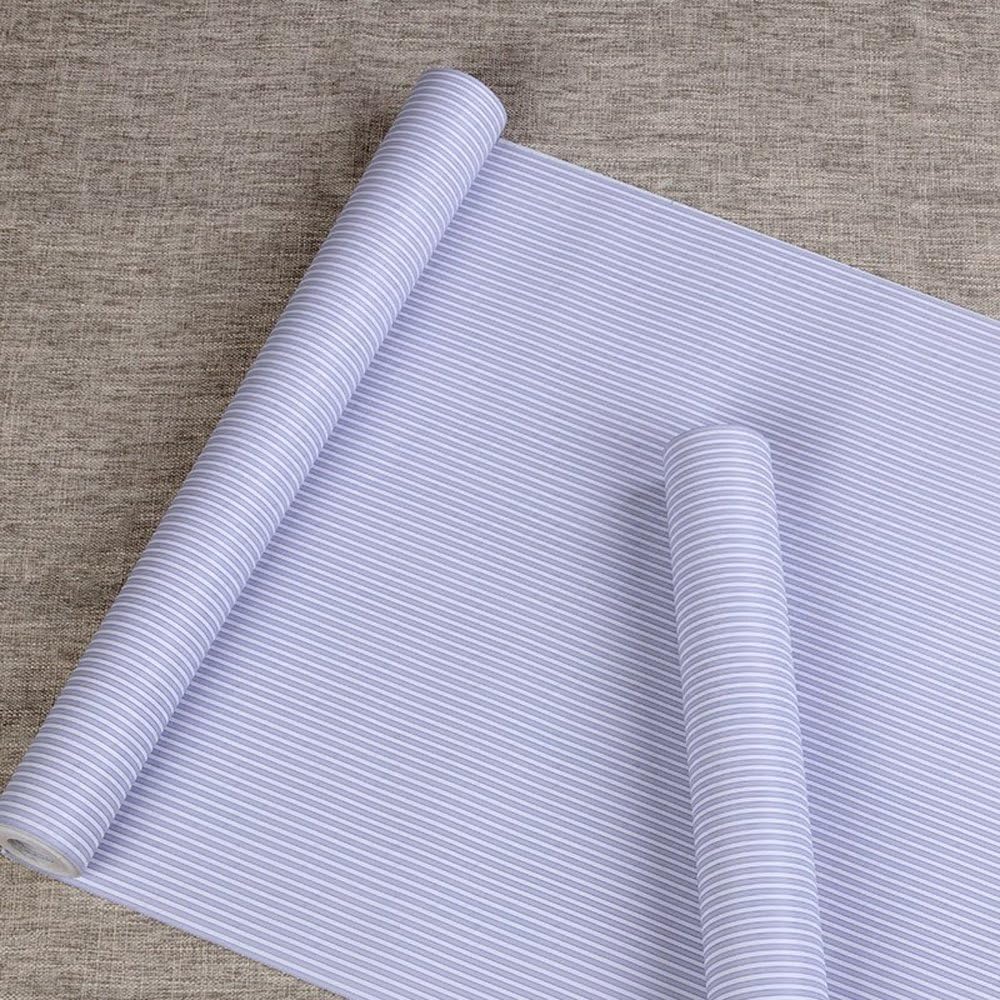 Blue Stripe Adhesive Decorative Contact Paper Laminate Shelf and Drawer