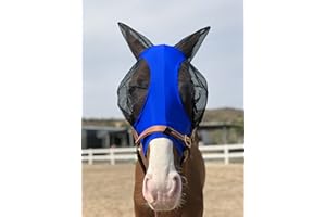 TGW RIDING Horse Fly Mask Super Comfort Horse Fly Mask Elasticity Fly Mask with Ears We Only Make Products That Horses Like (Royal Blue, M)