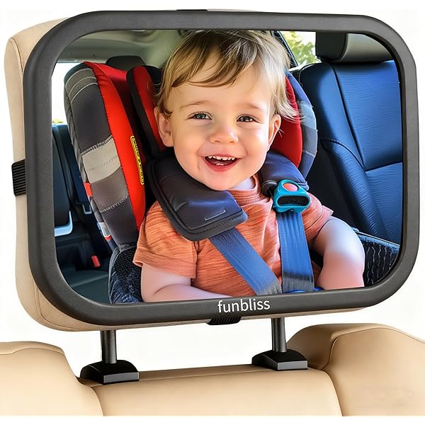 Espejo Retrovisor Para Bebé En El Coche - 30x25 Cm, Con Cierre De Velcro, Ángulo De Visión De 180°