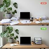 D.RECT 3 Tier A4 Mesh In Tray Desk Organizer Black File Holder view 3