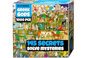 QUOKKA 1000 Piece Puzzle for Adults Greek Gods - Adult Puzzles with Secret Tasks & Immersive Audio Story of Ancient Myths and Legends for Deep Relaxation for Challenge Puzzle Lovers