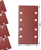 STE BRUAM 48 Pcs Sanding Pads 93x185mm Square Hook & Loop Assorted Grits 40-400 view 2