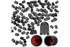 GUIRND 100PCS Tire Valve Caps, Valve Stem Caps with O Rubber Ring, Tire Caps are Suitable for Bicycles, Cars, Motorcycles, SUVs and Trucks (Black)