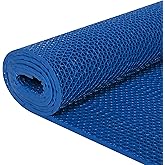 foriy Drainage Floor Mat 4x10Ft Non Slip Commercial Kitchen Mats Pool Mat 1/5'' Thick PVC Mesh Hollow Mat for Wet Area Kitchen Swimming Pool Bathroom Washroom Restaurant Garage (Blue, 4x10ft)