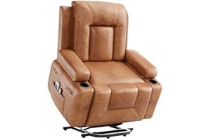 Garvee Power Lift Recliner Chair - Heat and Massage, Faux PU Leather Electric Lift Recliner for Elderly & Mobility Impaired, 