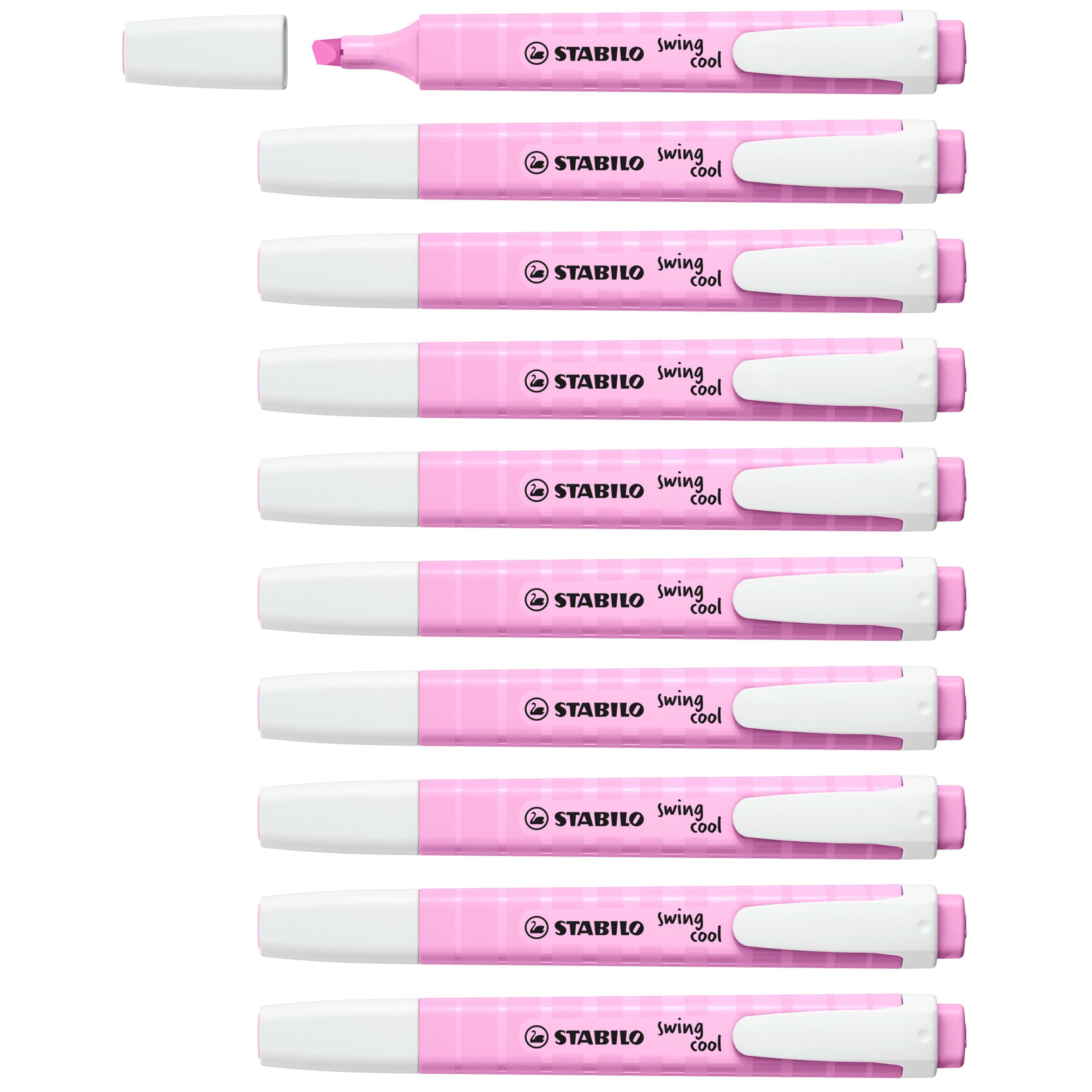 STABILO swing cool Pastel - Highlighter - Pack of 10 - Frozen Fuchsia
