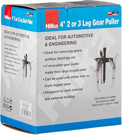 Hilka 12900423 4-Inch 2/3 Leg Reversible Gear Puller Drop Forged Steel