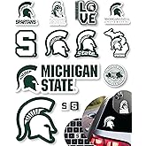 MSU Stickers for Gift, Car, Water Bottle, Laptop, and Phone for Spartans Football Fans and University Graduates (Michigan State Spartans)