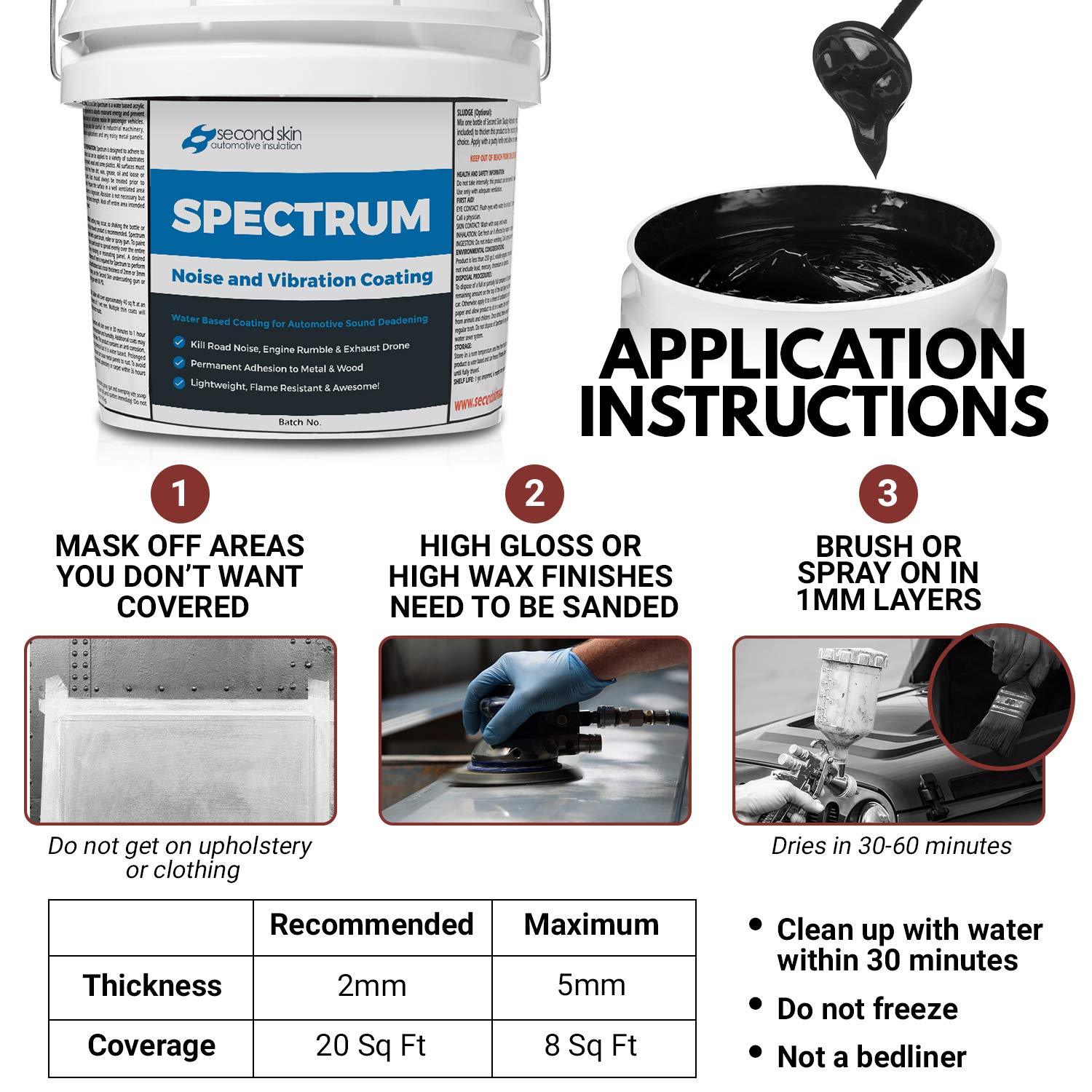 Mua Second Skin Audio Spectrum Liquid Sound Deadening Spray and Paint