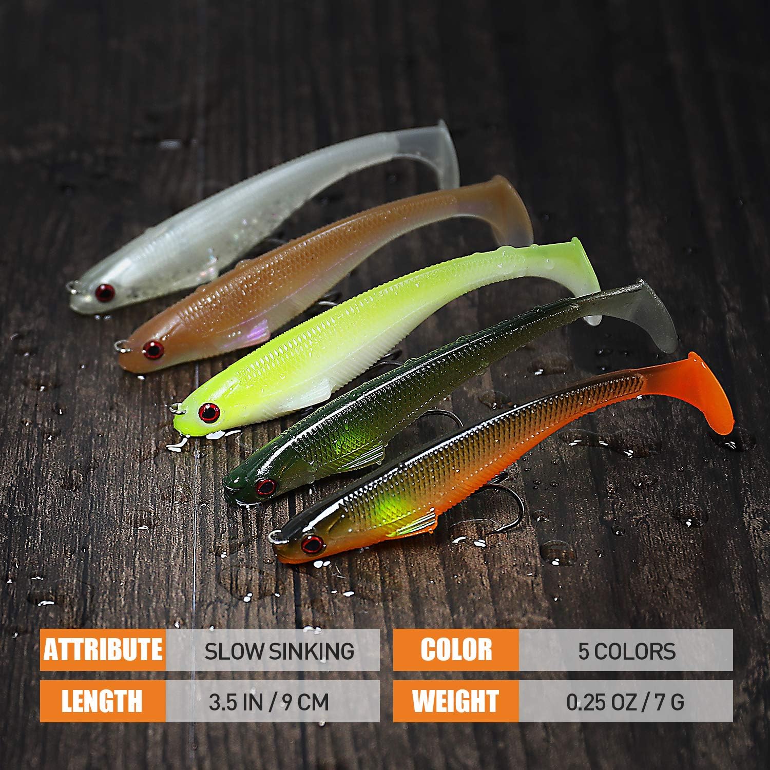 TRUSCED Power Soft Fishing Lures Pre-Rigged BKK Hook, Japan Formula, Slow Sinking, Swimming, Jerking, Freshwater or Saltwater Swimmer for Bass Trout Pike Fishing : Sports & Outdoors