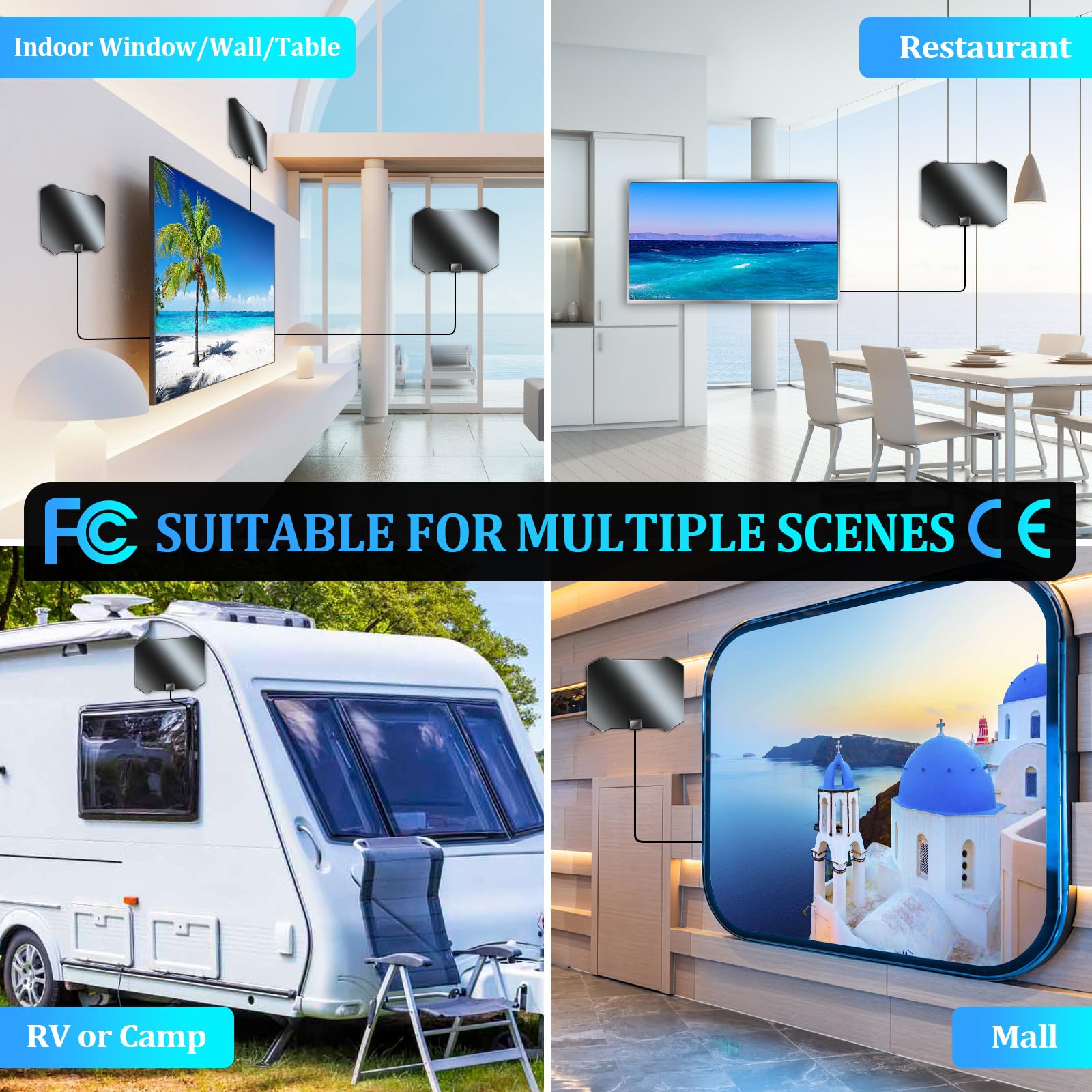 Antenna TV HD Per Smart TV Da Interno, Portata Di Oltre 600