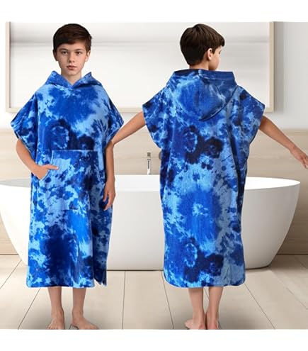 Changing Poncho MUTAO Color Block Surf Poncho For Kids - Oversized