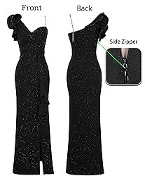 VFSHOW Womens Elegant Ruffle One Shoulder Beaded