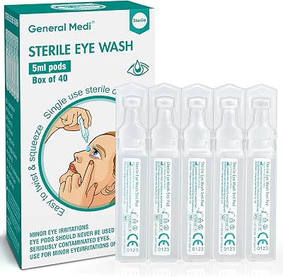 General Medi Eye Wash Sterile Saline Solution 5ml 0.9% Pack of 40