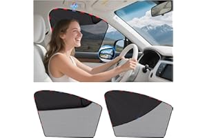 ZATOOTO Car Window Shades Upgraded Driver Side Window Shade with Blackout Layer Foldable Desgin Adjustable Half-Blackout & Mesh Design Just Snap by Magnet Universal for Most Cars