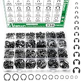 Aienxn 330PCS Snap Rings Kit, E Clips Kit (2-12MM) and C Clips Kit (5-16MM) | 24 Sizes External Retaining Rings Carbon Steel Circlip Snap Ring Kit