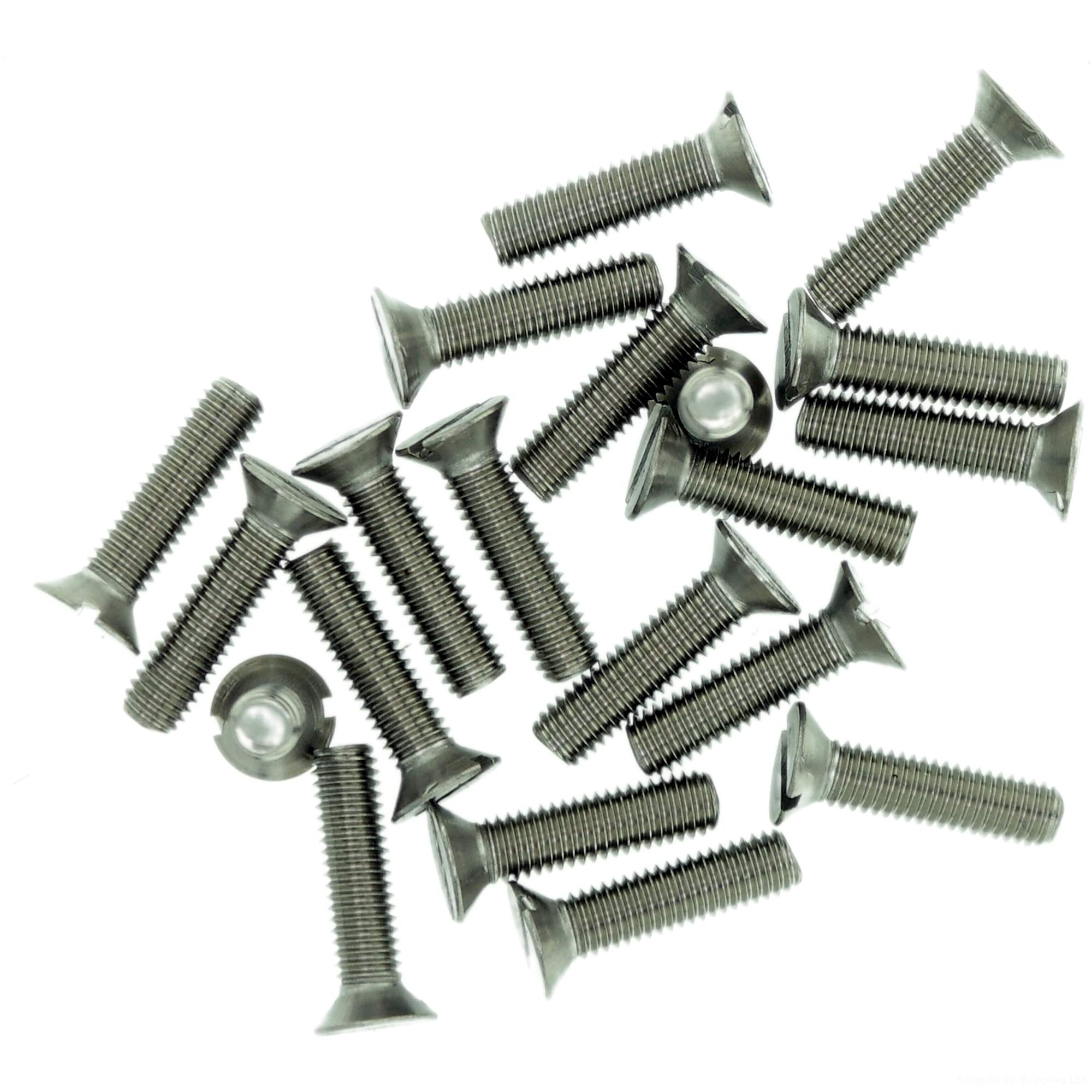 M1.4 (1.4mm x 5mm) Slot Countersunk Machine Screw (Bolt) - Stainless Steel (A2) (Pack of 20)