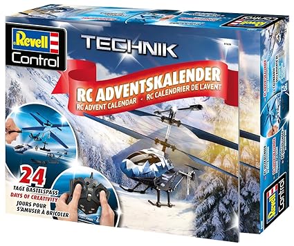 Revell Control 01020 RC Adventskalender Hubschrauber, ferngesteuerter RC Helikopter für Einsteiger zum Selberbauen, GHz Ferns