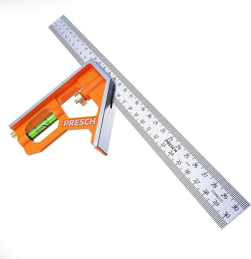 PRESCH 300mm Combination Square Metric with Stop Ruler Scribing Tool