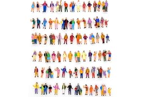 House Life 75pcs 1:87 Scale DIY Painted Figures - Tiny Mixed Model People - Colorful Standing Train Park Street Passengers