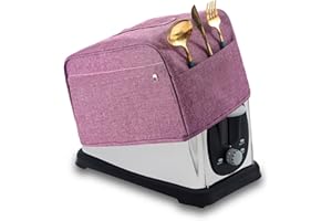 HAGSFIRE 4 Slice Toaster Cover, Bread Toaster Oven Dustproof Cover with Pockets, Waterproof Kitchen Small Appliance Cover Broiler Appliance Organizer Bag Anti Fingerprint Protection Woman Gifts (M, Purple)