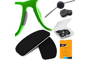 SIGONNA Eyeglass Nose Pads Anti Slip - Eye Glasses Nose Pad 0.5 mm - Silicone Nose Bridge Pads - Nose Grips Non Slip Piece - Sunglass Nose Pads Guards - (6 Pairs Black) 0.5mm x 7mm x 16mm